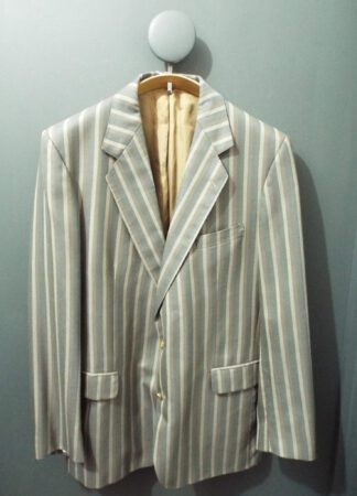 Vintage Magee Blazer Jacket | XL | Multi-Coloured Stripes | 1980s