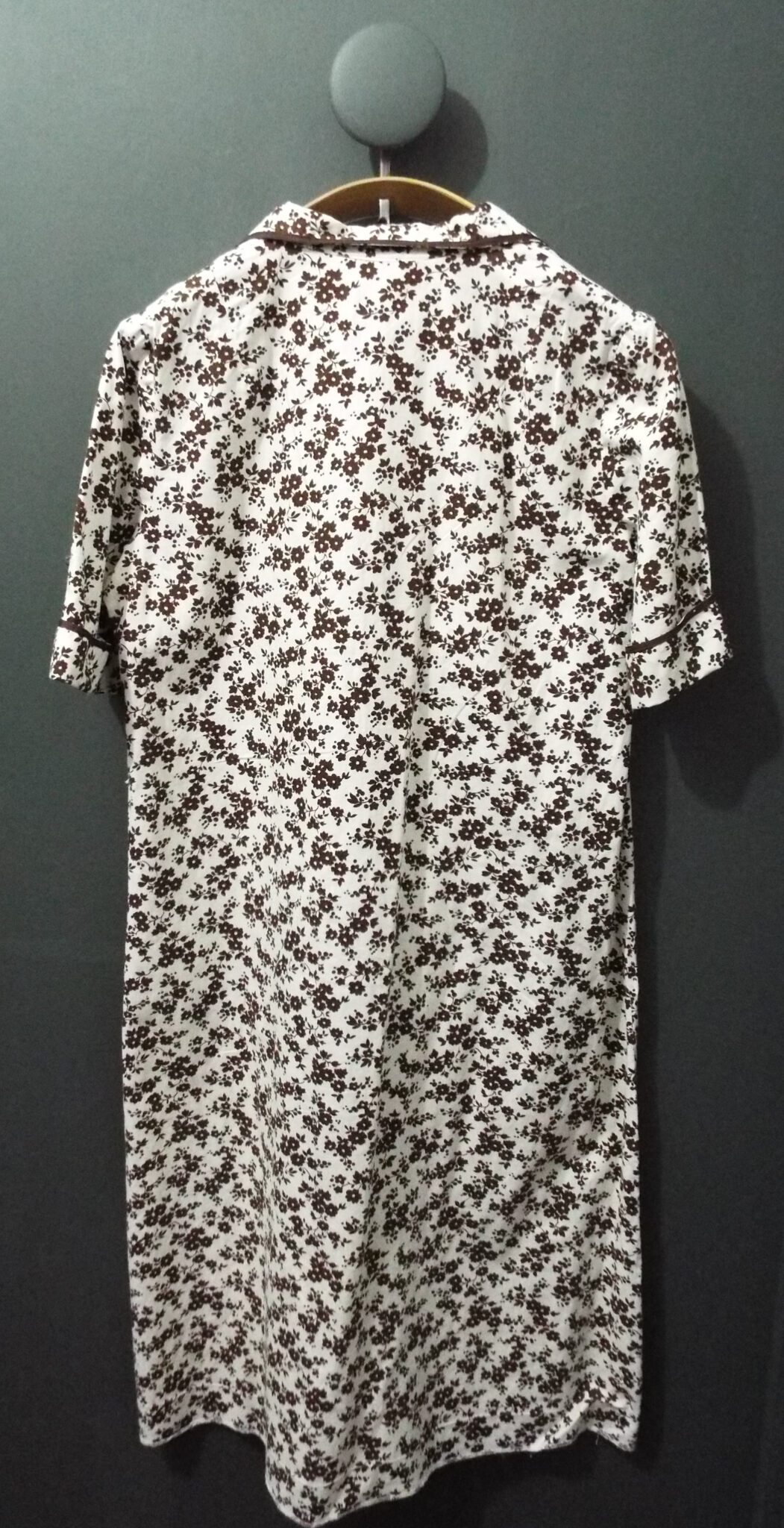 60's Horrockses Dress | Large | White & Brown Floral - Image 2