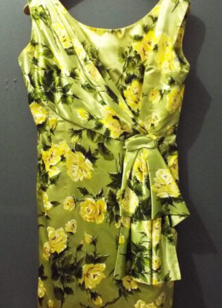 50s Cocktail Dress | 38" Chest | Gold | Floral