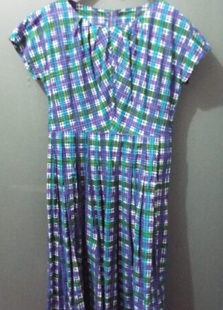 Vintage 1960s Dress | 38" Chest | Blue | Checked