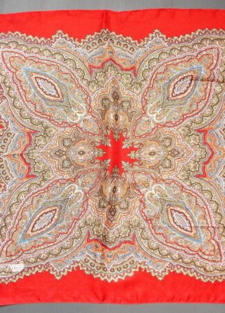 Vintage Liberty Of London Scarf | Red with a Multi Coloured Pattern | Women's