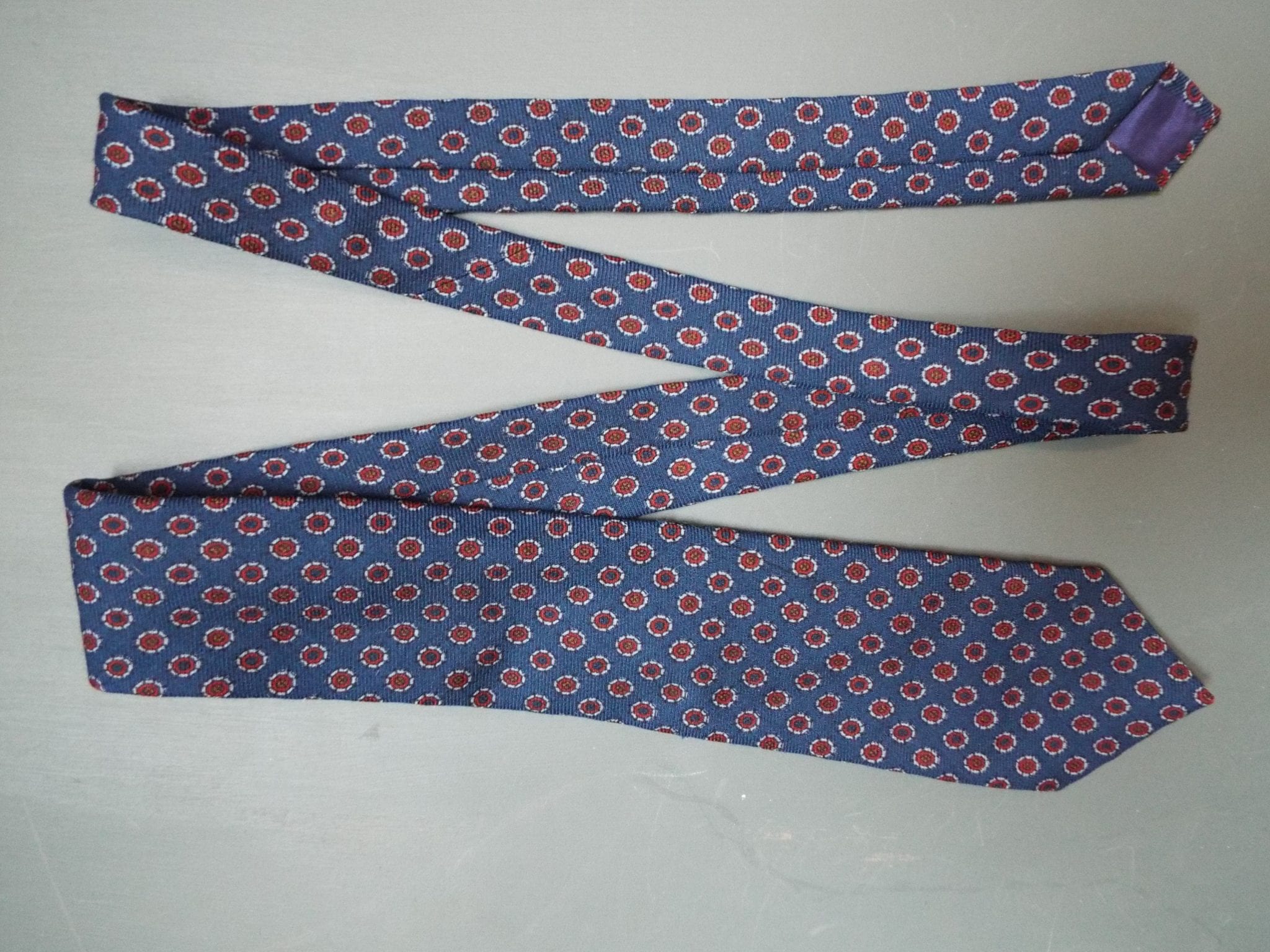 Vintage Liberty Of London Tie | Blue with a Multi Coloured Spot Pattern | Men's