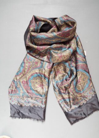 Givenchy Monsieur Fringed Scarf |  Multicoloured Paisley | Plain Black Back