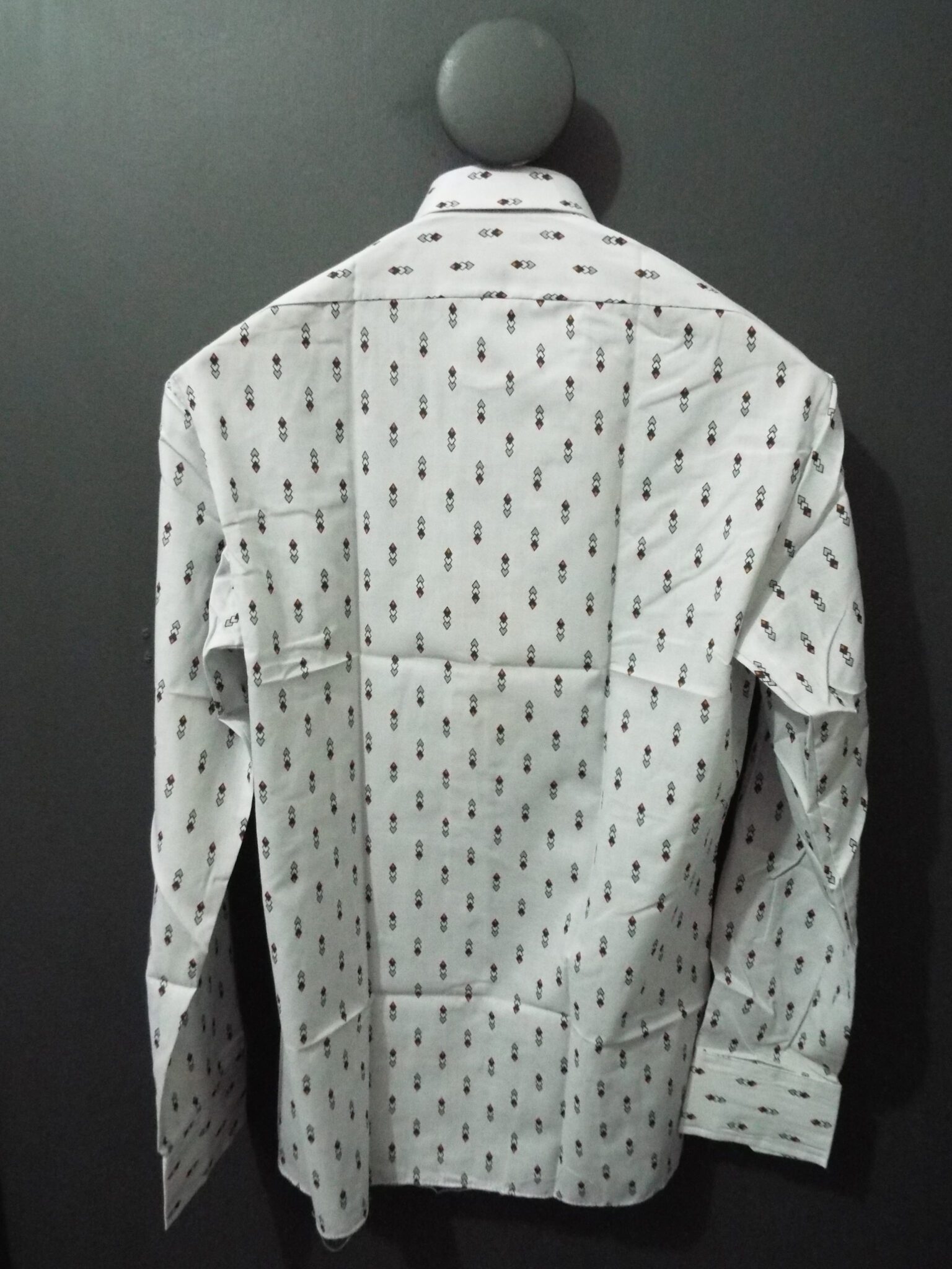 70's Deadstock Shirt | J B | 15" Neck | Light Grey | Men's - Image 2