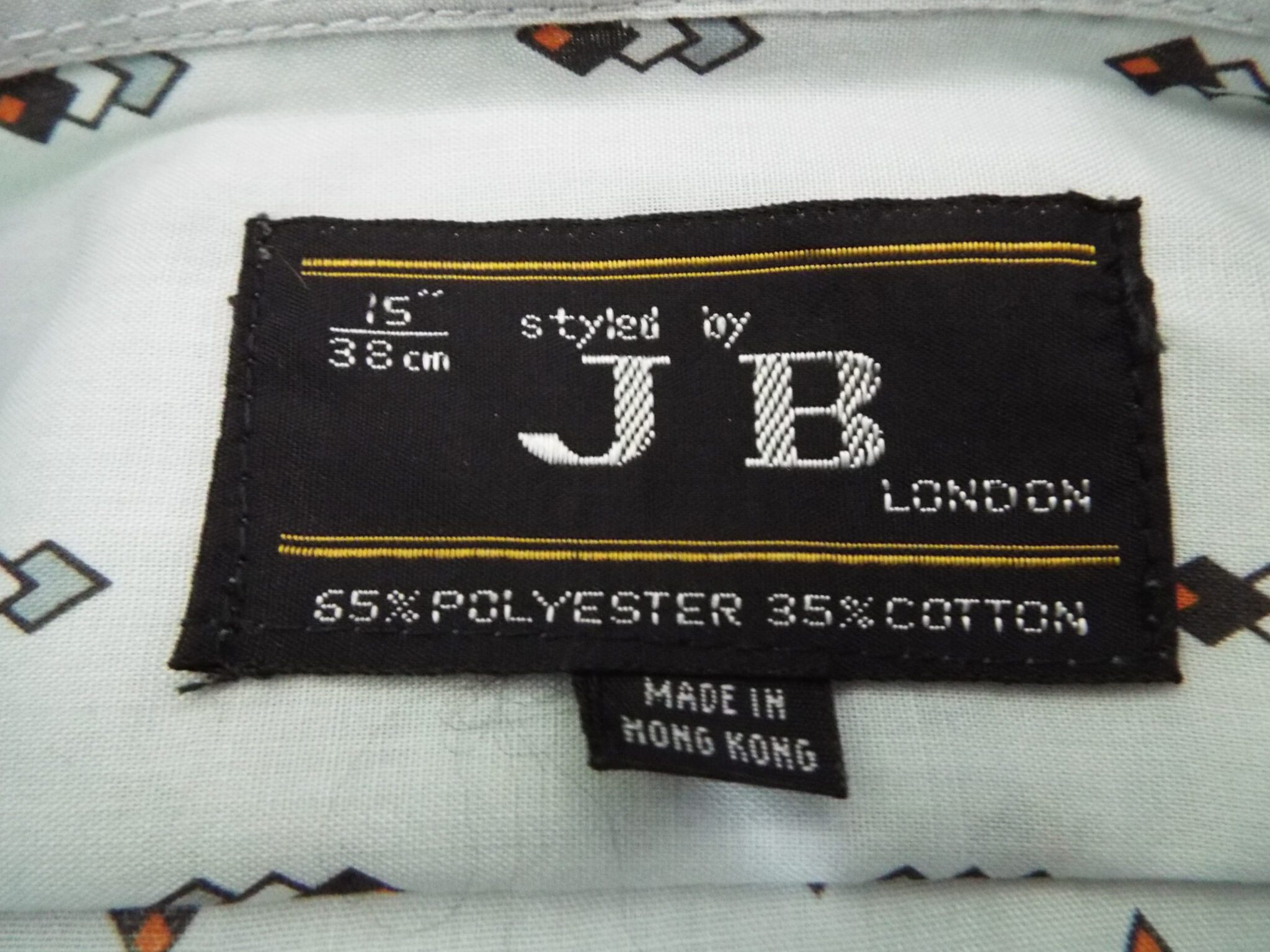 70's Deadstock Shirt | J B | 15" Neck | Light Grey | Men's - Image 3