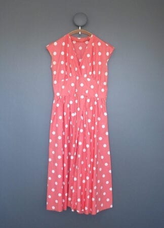 Vintage 1970s Dress | Extra Small | Pink | Polka Dot