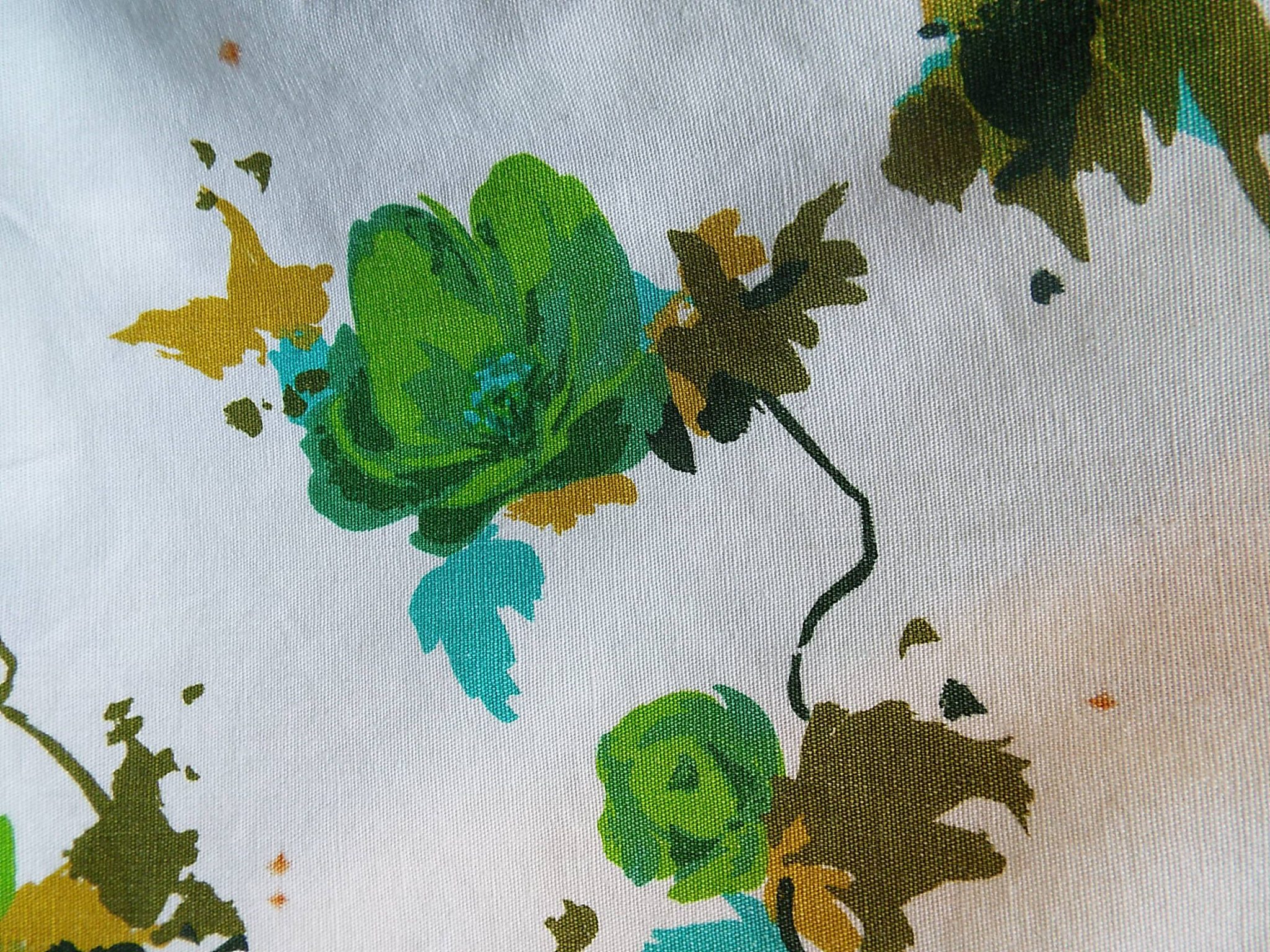 1960s Cotton Tea Dress | 40" Chest | White Floral Pattern - Image 10