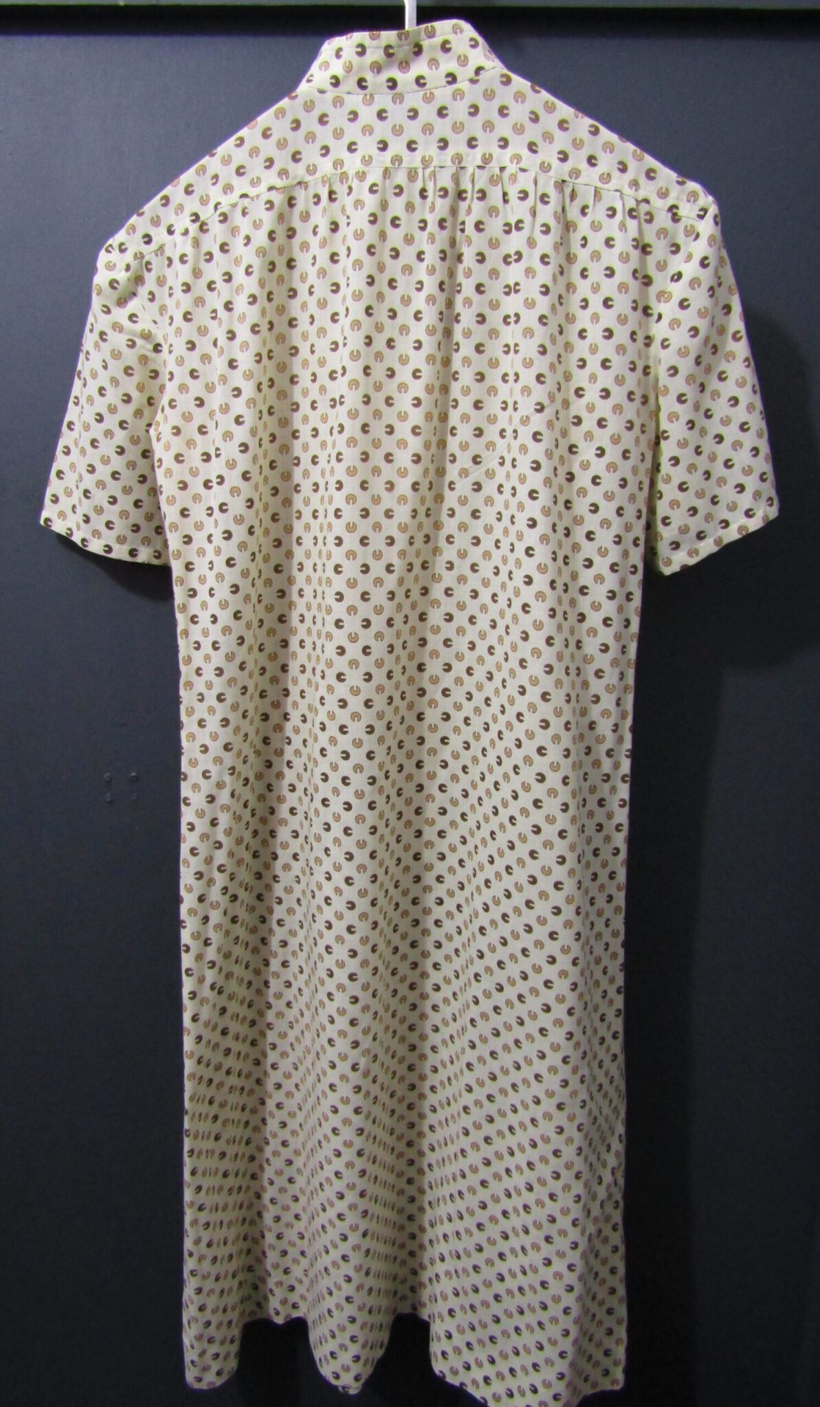 60's Horrockses Day Dress | Large | Cream Geometric Pattern - Image 2