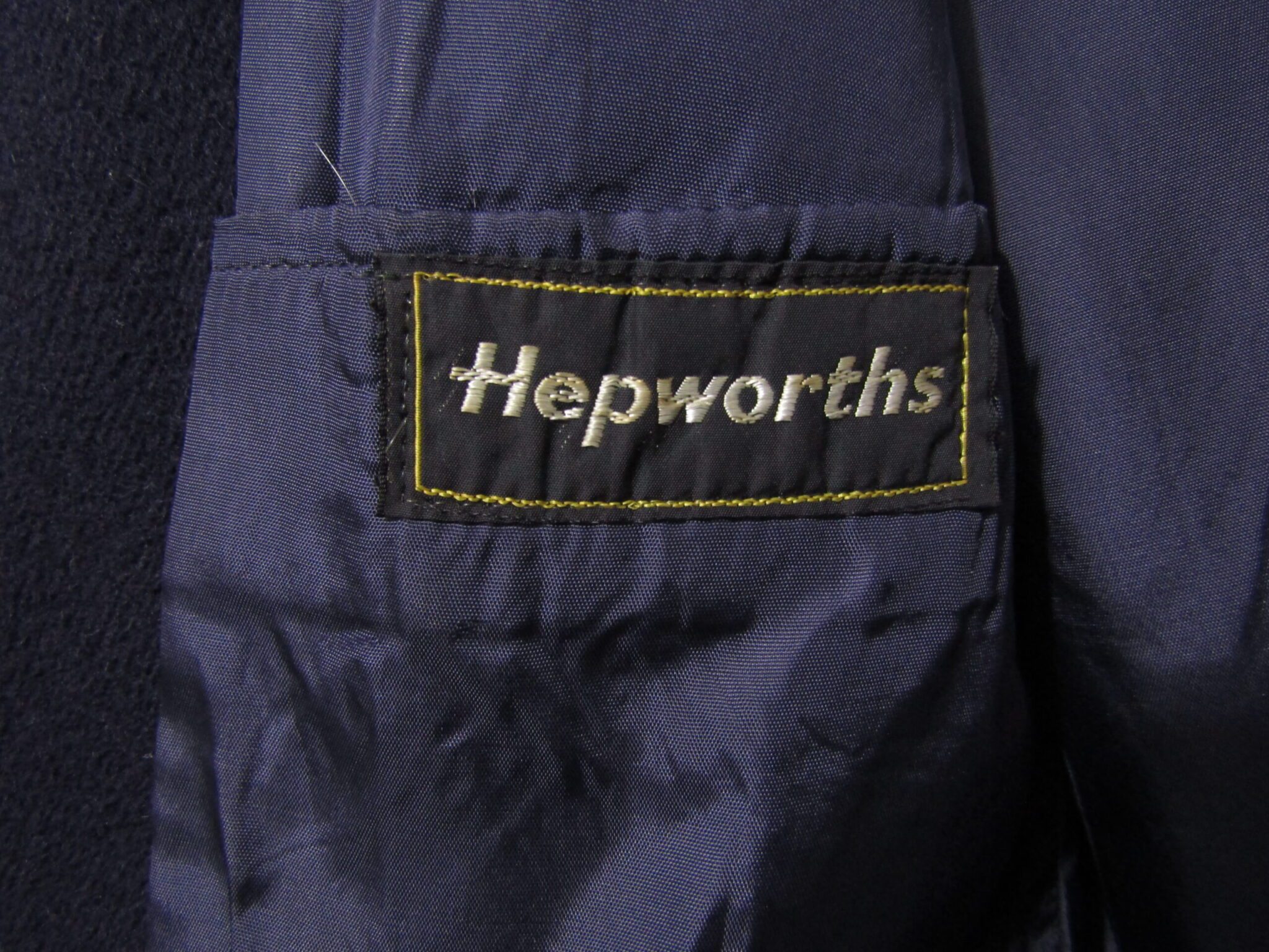 60's Men's Hepworths Crombie Overcoat | Single breasted | 44" | Navy - Image 4