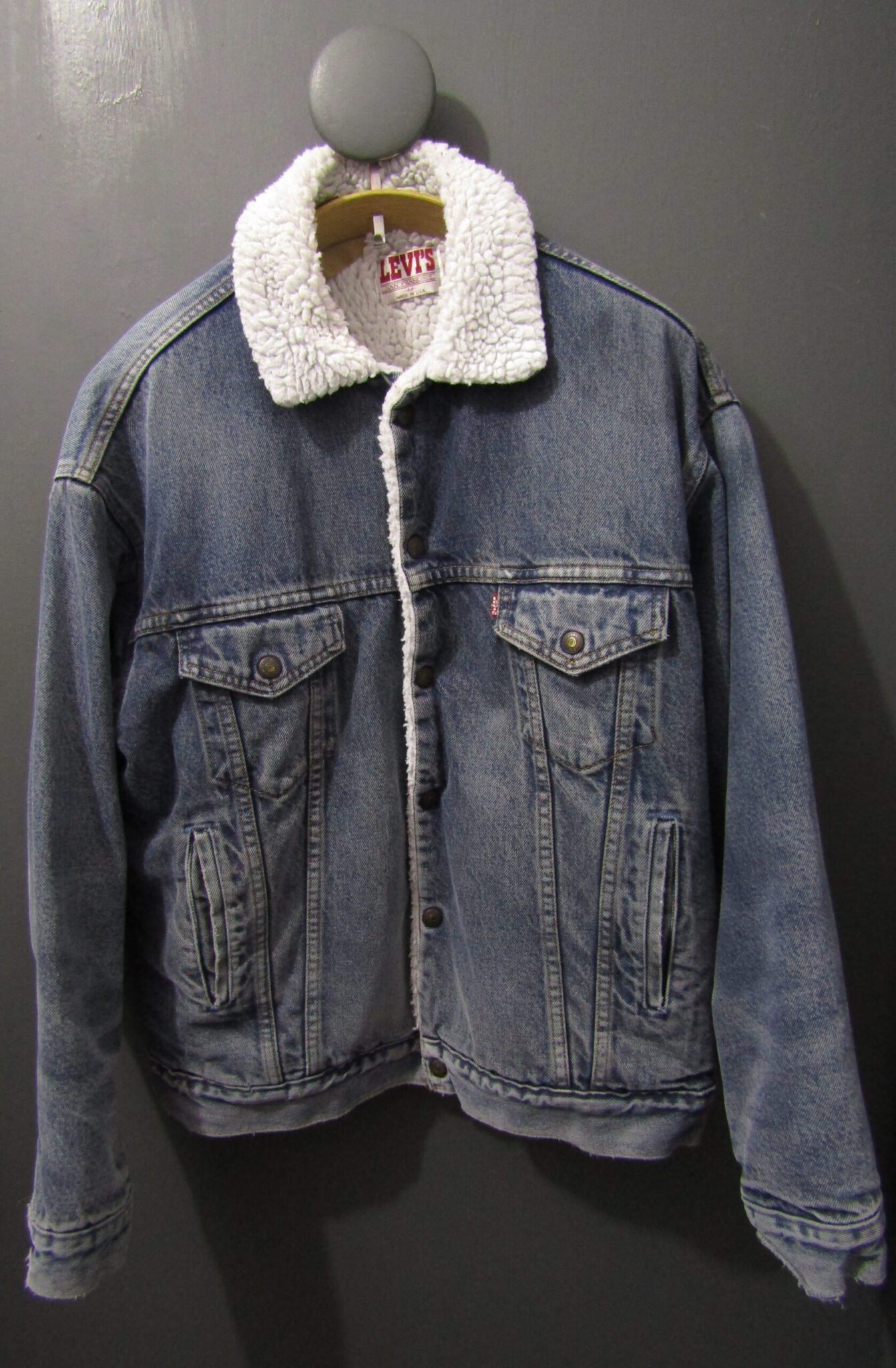 Levi's Denim Sherpa Jacket | Medium | Mid Blue