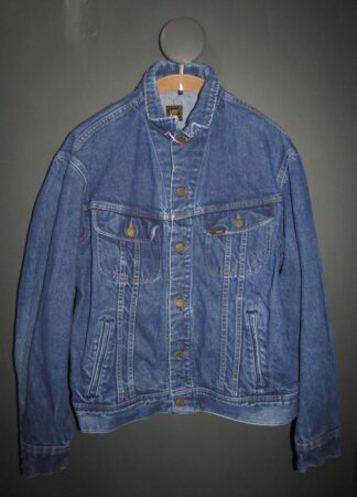 80's Lee Riders Denim Trucker Jacket | Large | Mid Blue