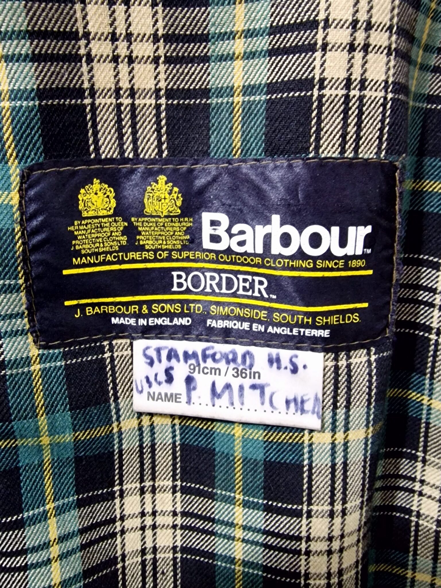 Barbour Border Jacket | 91cm/36in | Green | Wax cotton - Image 3