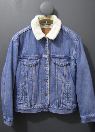 Women's Levi's 36137 Denim Sherpa Jacket | Big E Premium | Medium | Mid Blue