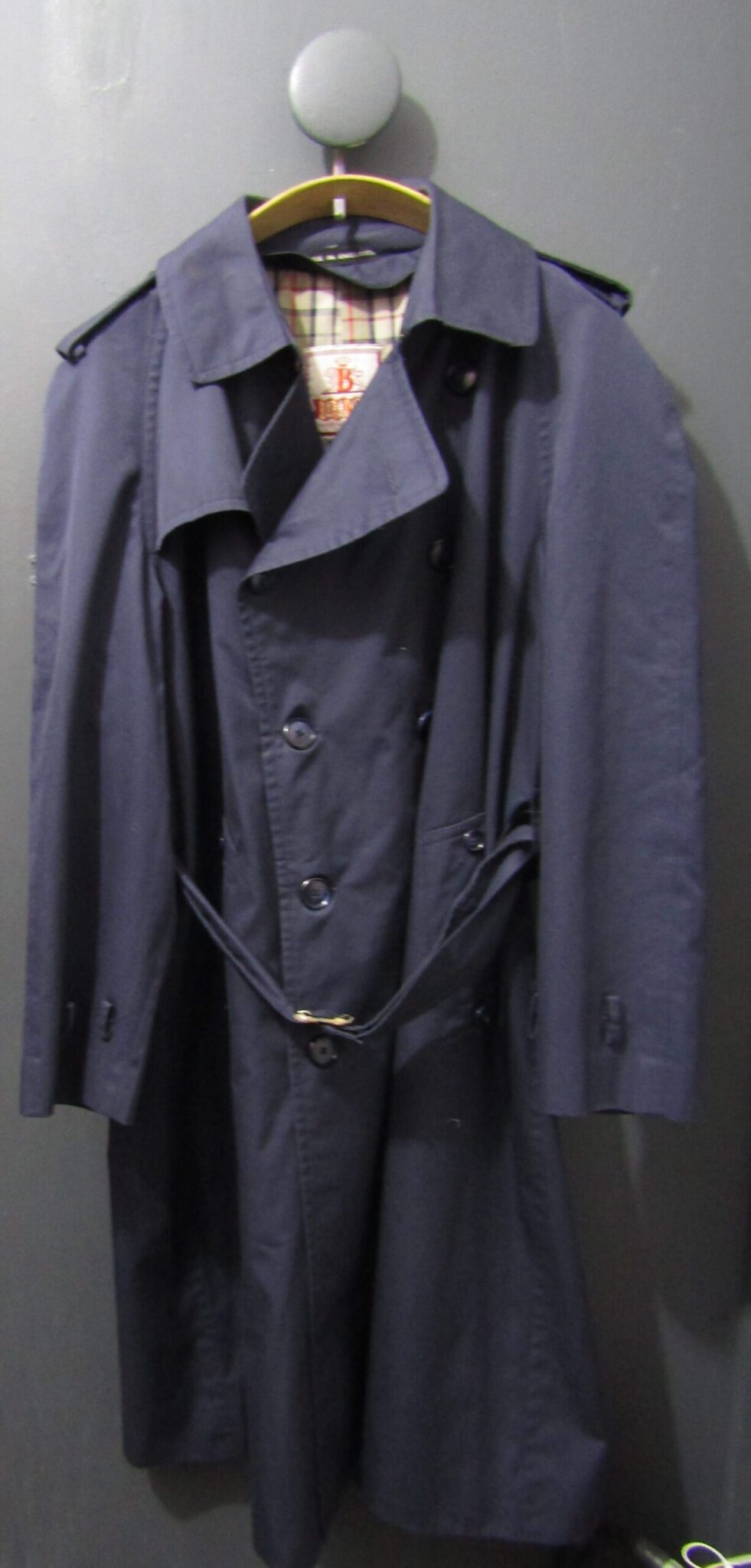 70's men's Baracuta Mac | 42 in | Navy | Double Breasted