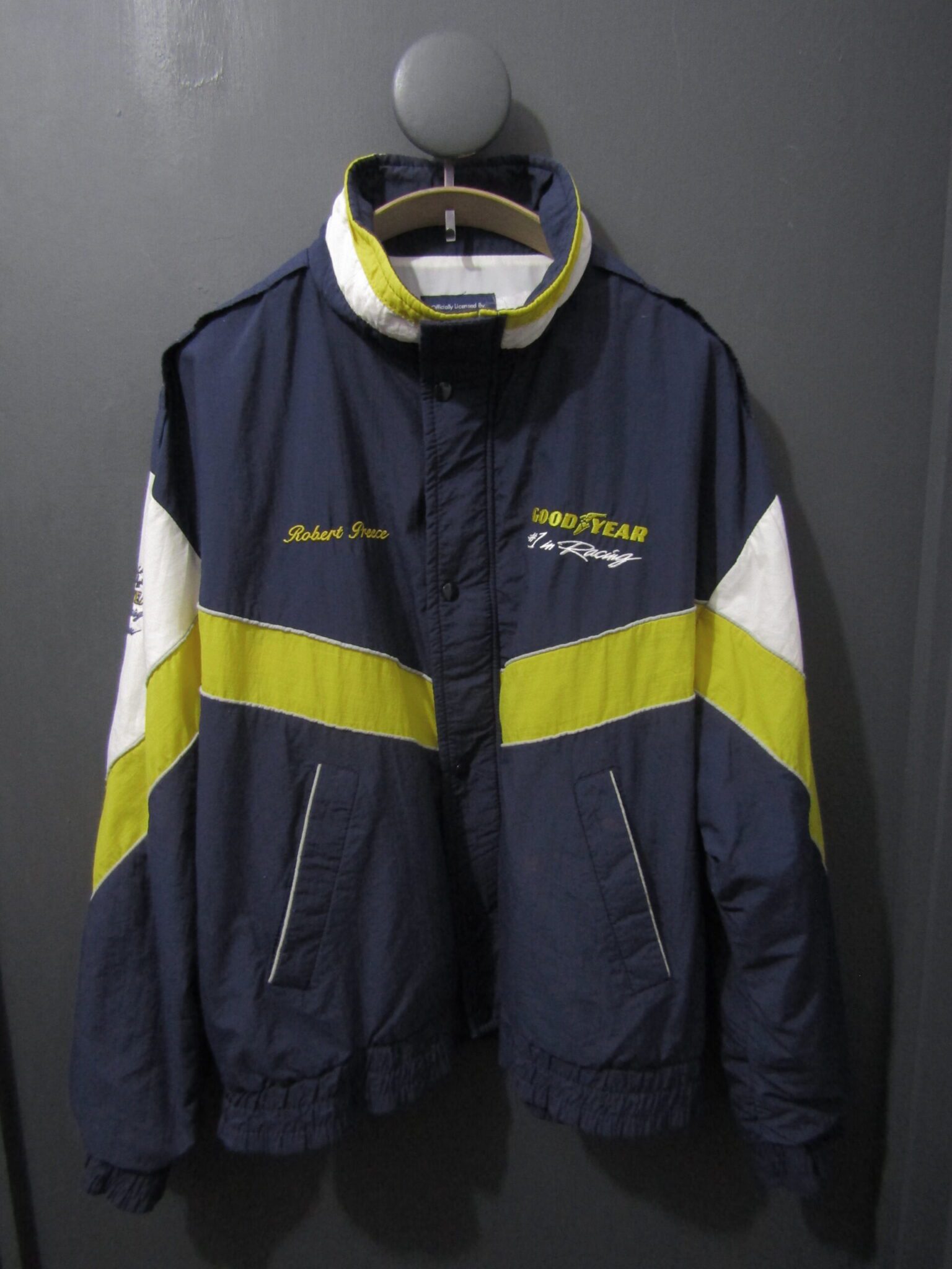 Goodyear Track Jacket | 2XL | Navy, yellow & cream | Robert Preece
