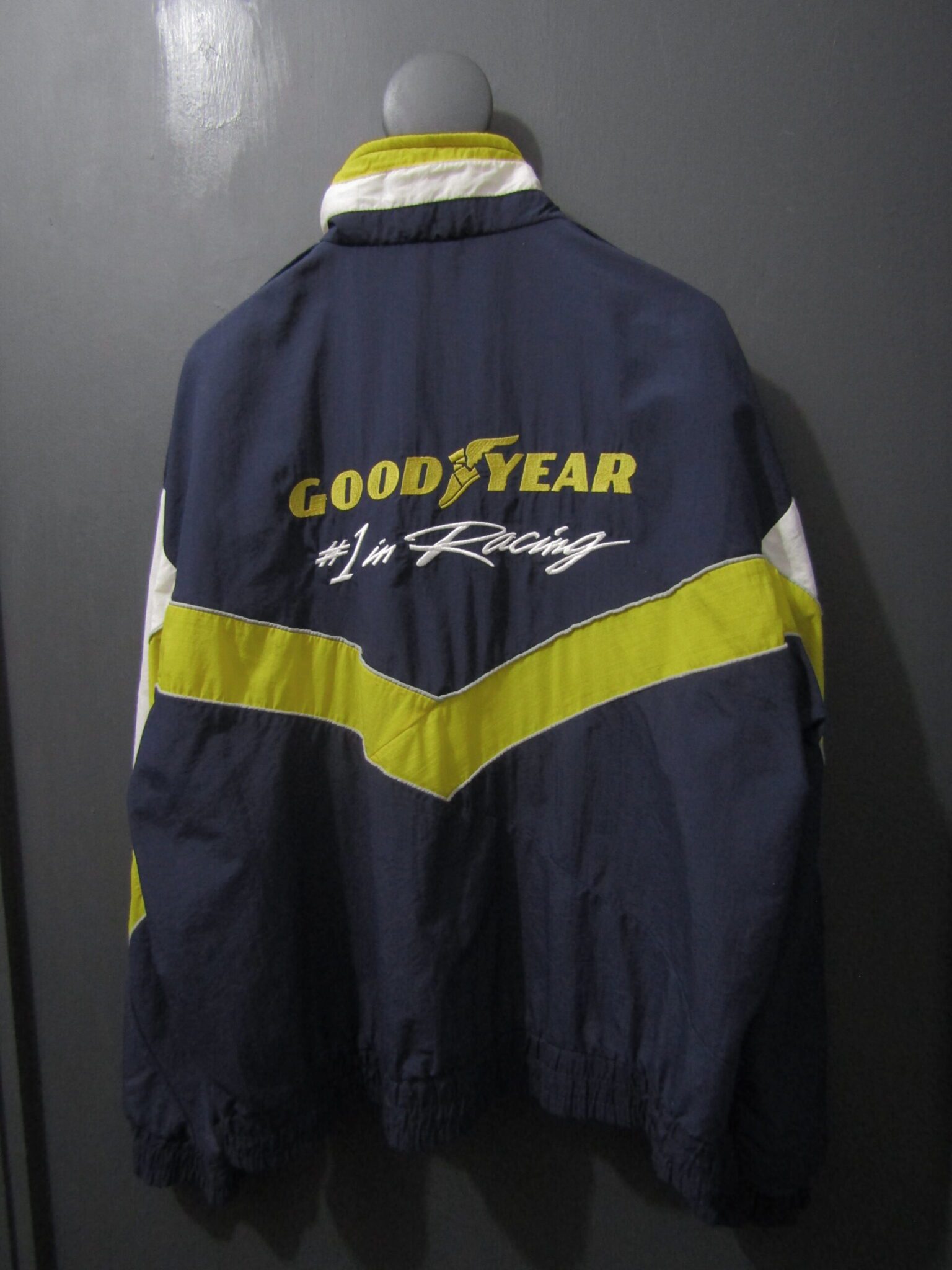 Goodyear Track Jacket | 2XL | Navy, yellow & cream | Robert Preece - Image 2
