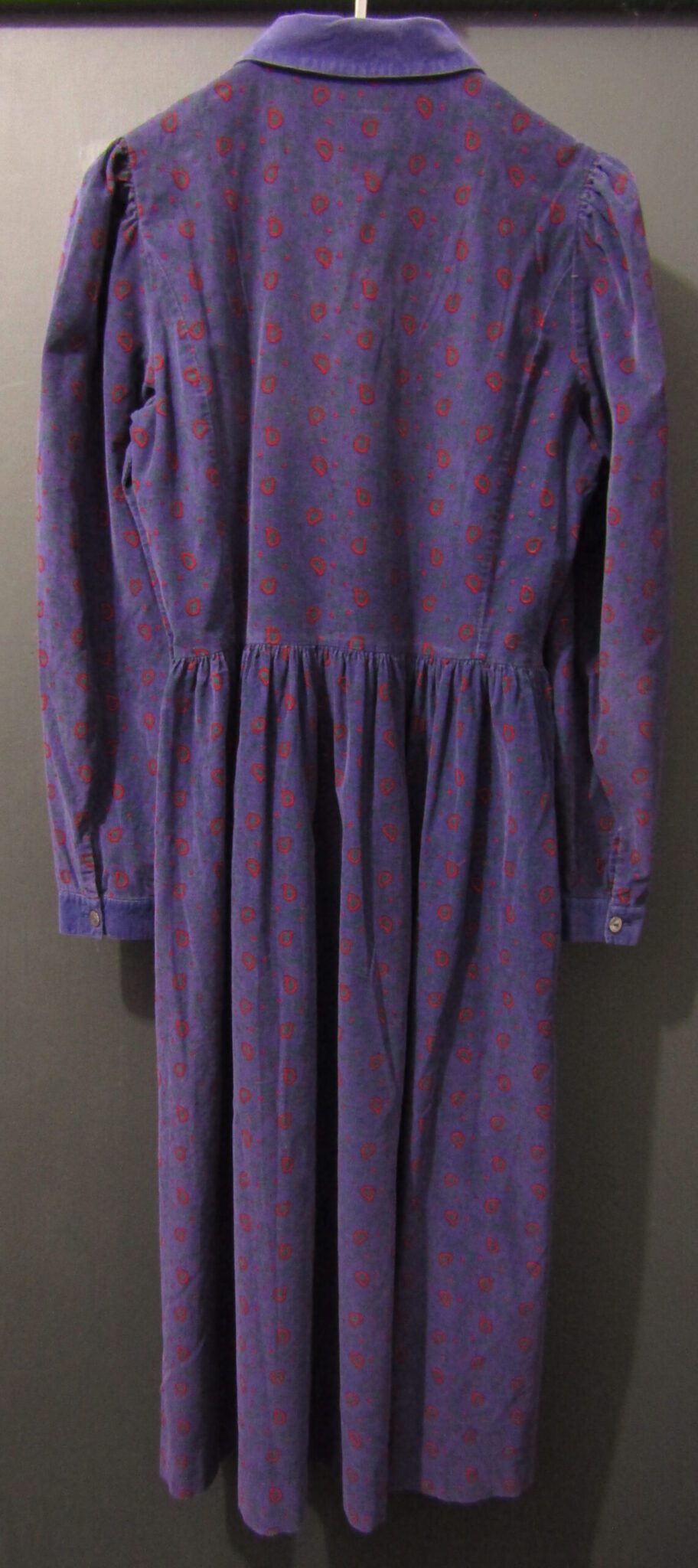 80's Laura Ashley Corduroy Dress | UK 14 | Purple Paisley - Image 2