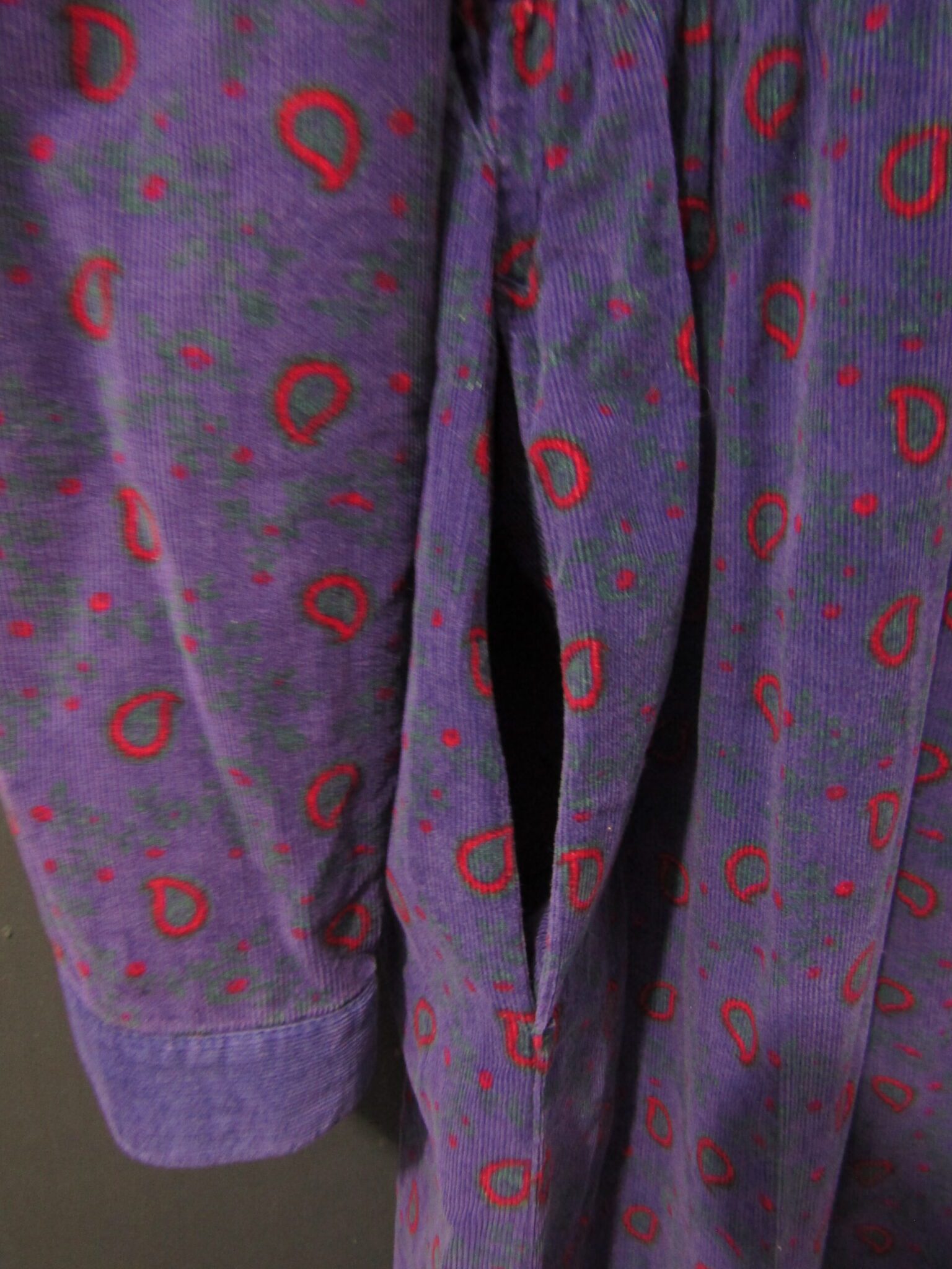 80's Laura Ashley Corduroy Dress | UK 14 | Purple Paisley - Image 3