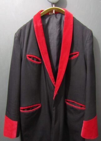 50's Men's Drape Jacket | Small | Black & Red