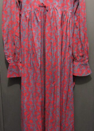 Vintage Laura Ashley Prairie Dress | White Label | UK 14 | Grey& Red Botanical Print