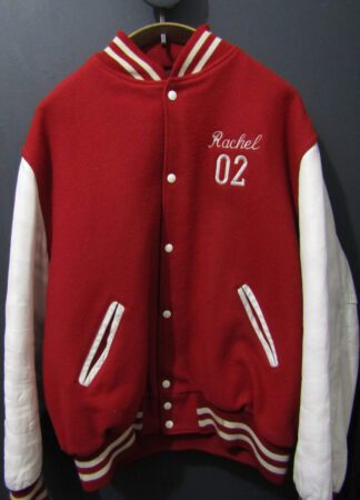 80's Varsity Baseball Jacket | XXL | Red & White | Fitch Concert Choir