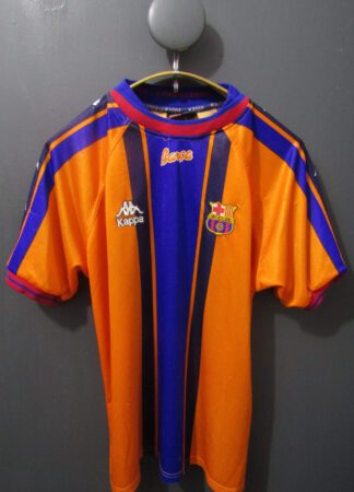Barcelona Football Shirt | Vintage Kappa | Medium | Orange & Blue | 1997-98 Away 3rd Shirt