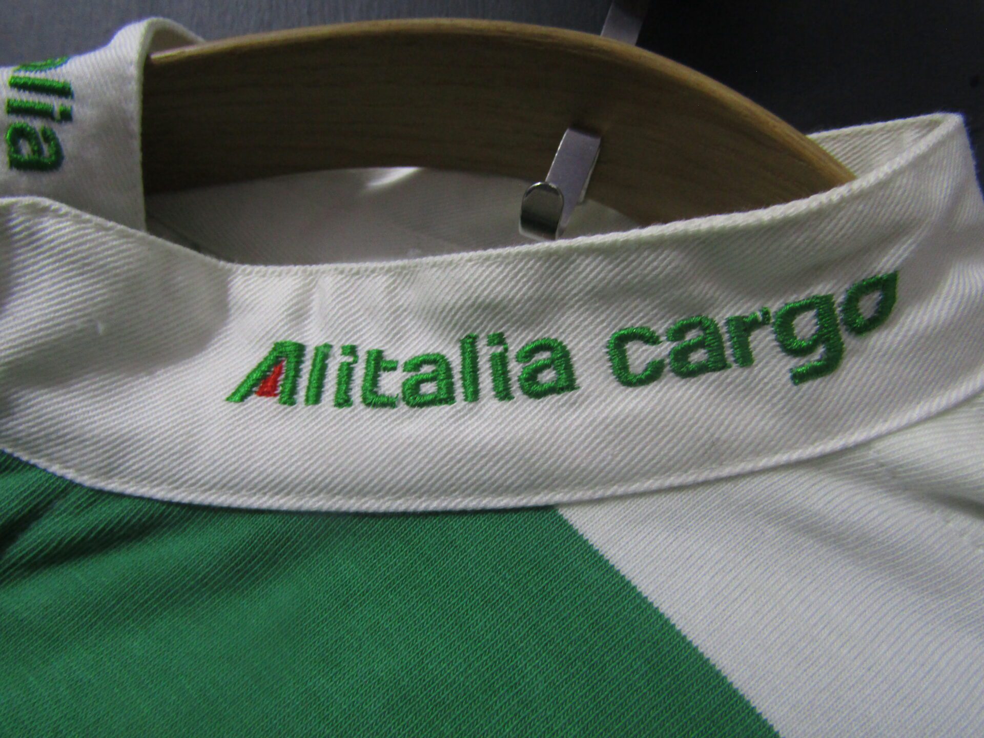 90's Benetton Treviso Rugby Shirt | Large | Green & white stripe - Image 5