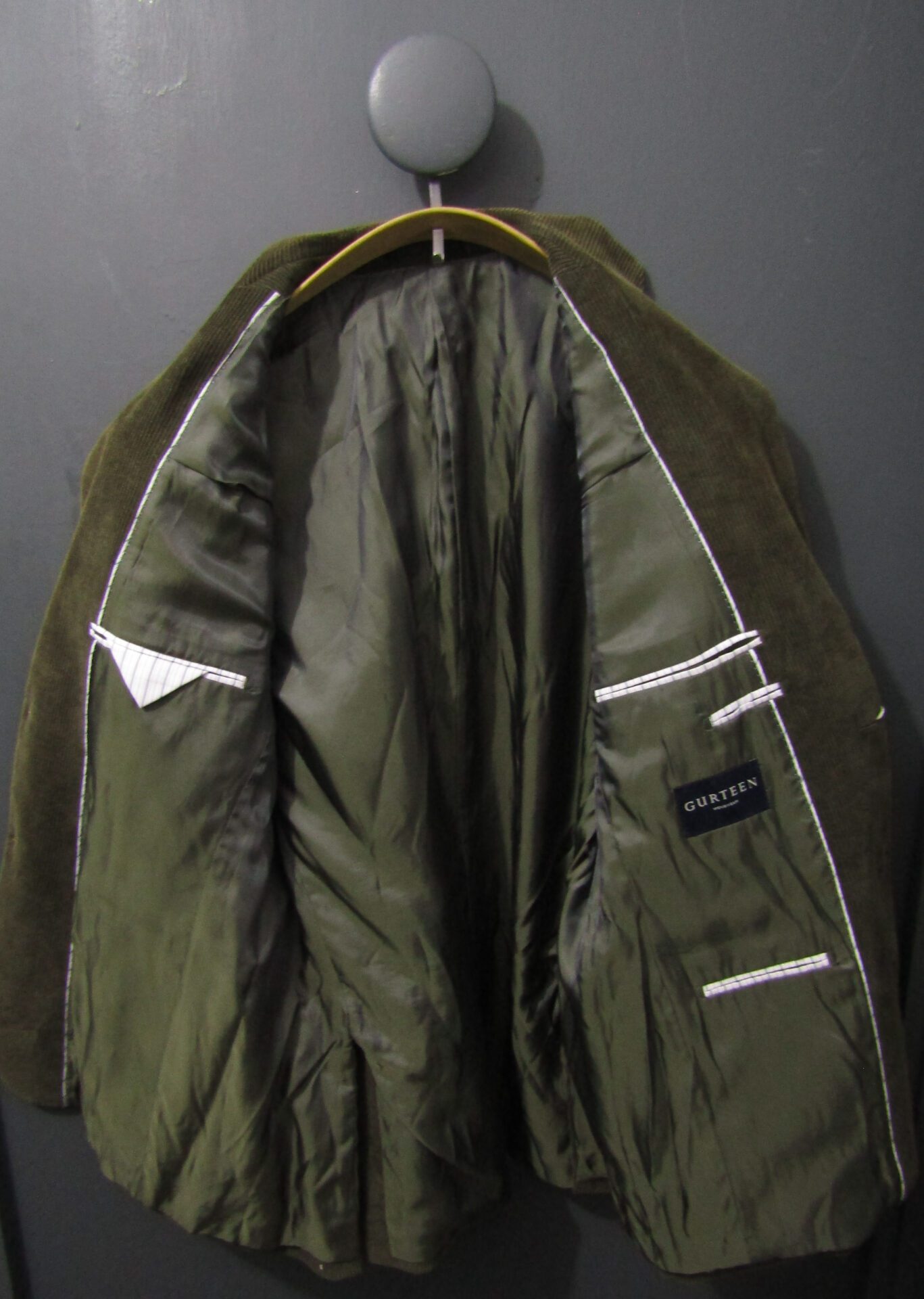 Gurteen Men's Corduroy Jacket | 42 R | Green - Image 3