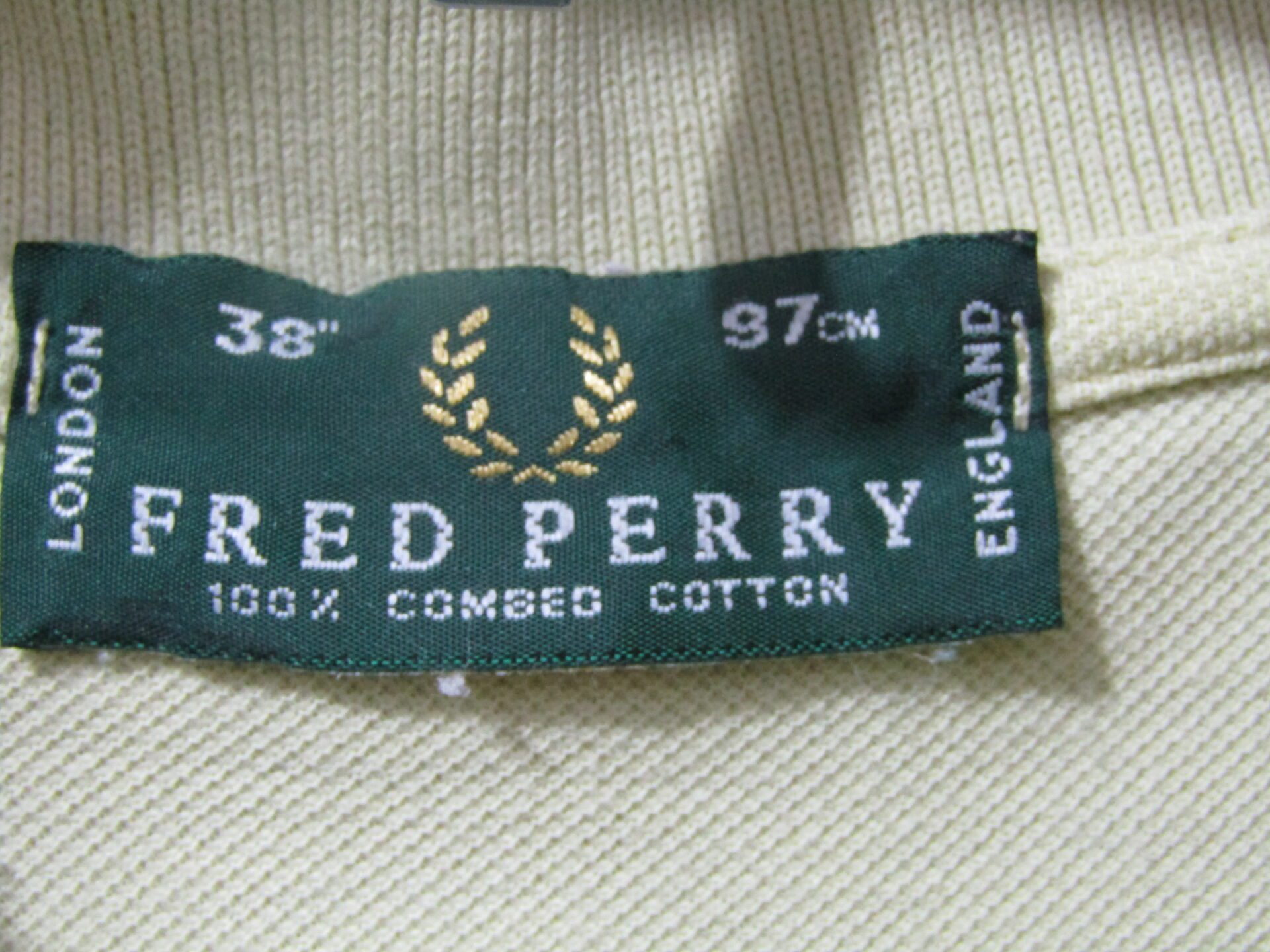 80's Fred Perry Polo Shirt | 38"/ 97cm | Yellow | Green Label - Image 3