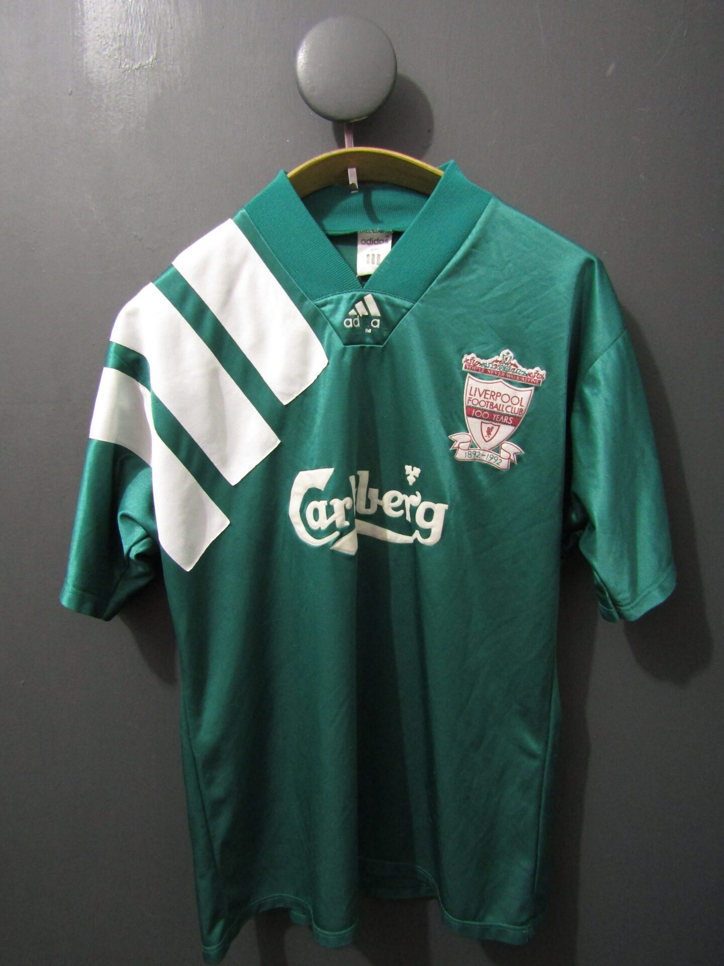 Liverpool Football Shirt | Adidas | 42"/44" | Green | Away 1992-93