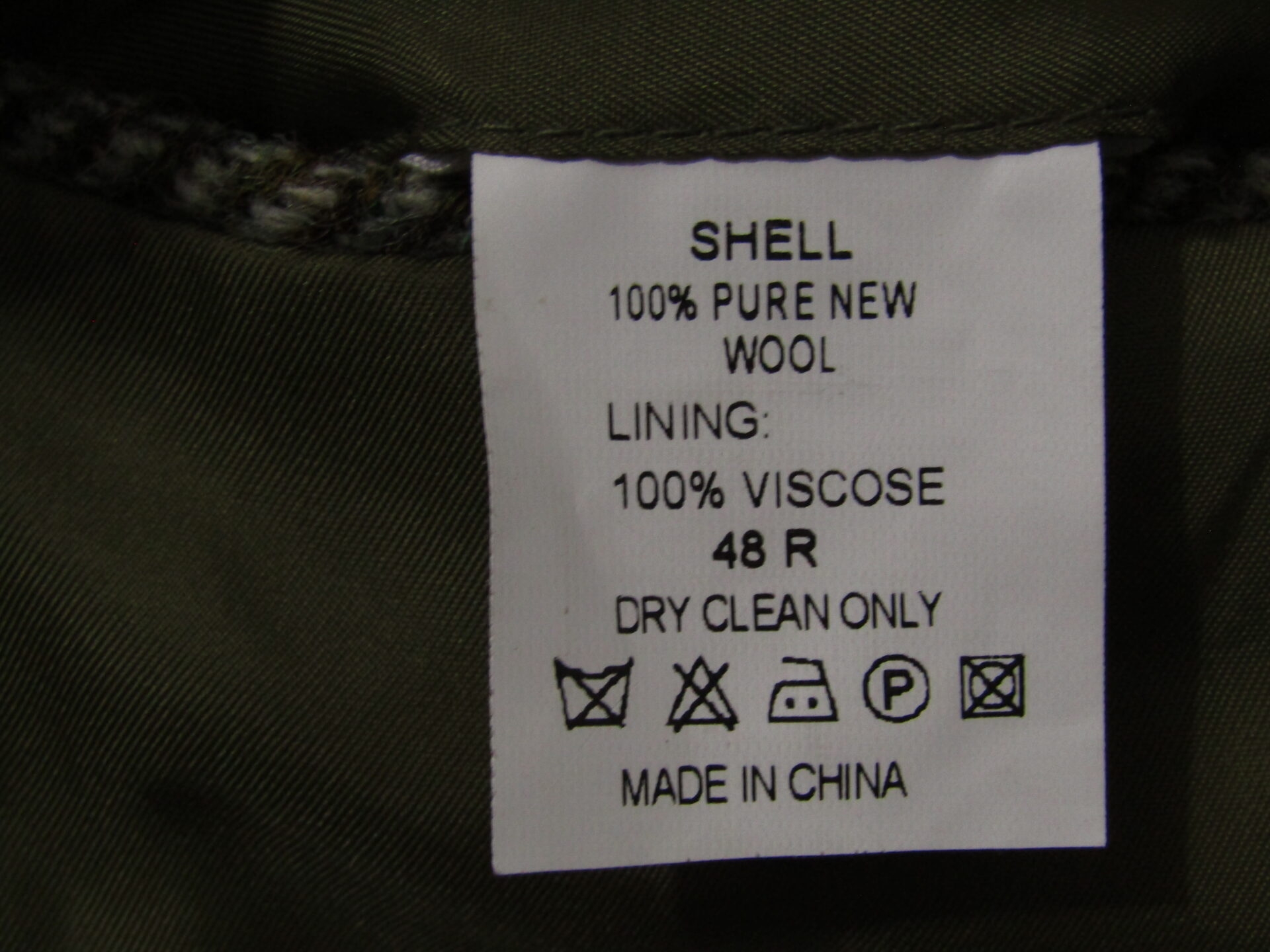 Harris Tweed Jacket | 48 R | Green Herringbone - Image 5
