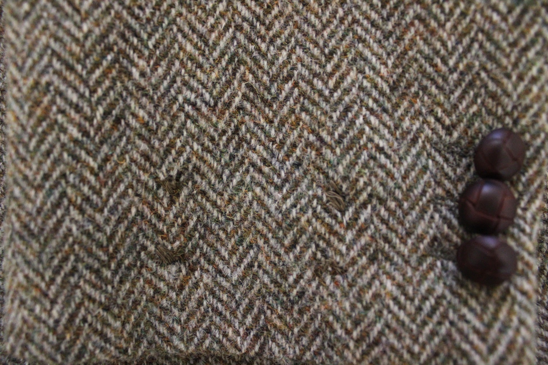 Harris Tweed Jacket | 48 R | Green Herringbone - Image 6