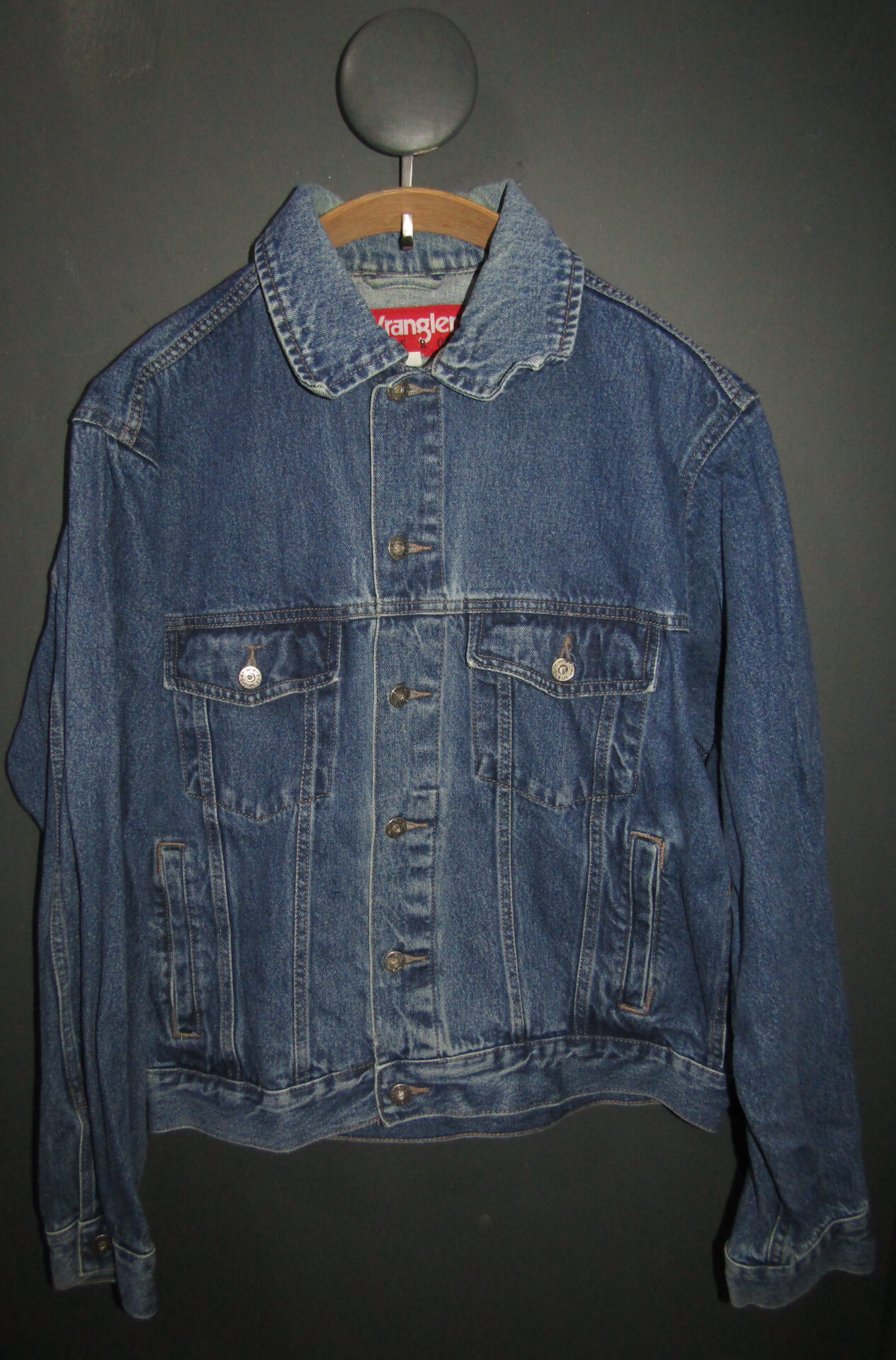 80's Wrangler Hero Denim Trucker Jacket | Medium | Mid Blue