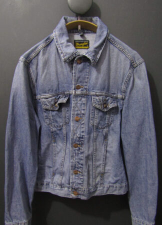 90's Wrangler Denim Slim Fit Trucker Jacket | Large | Mid Blue