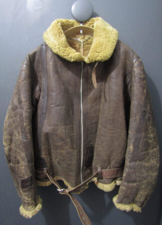 1940s Irvin Leather Shearling Flight Jacket | Men's Small | Brown