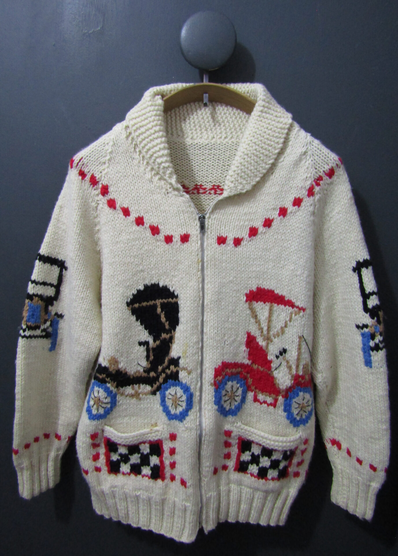 Mary Maxim style Cowichan Cardigan | Medium | Cream | Unisex