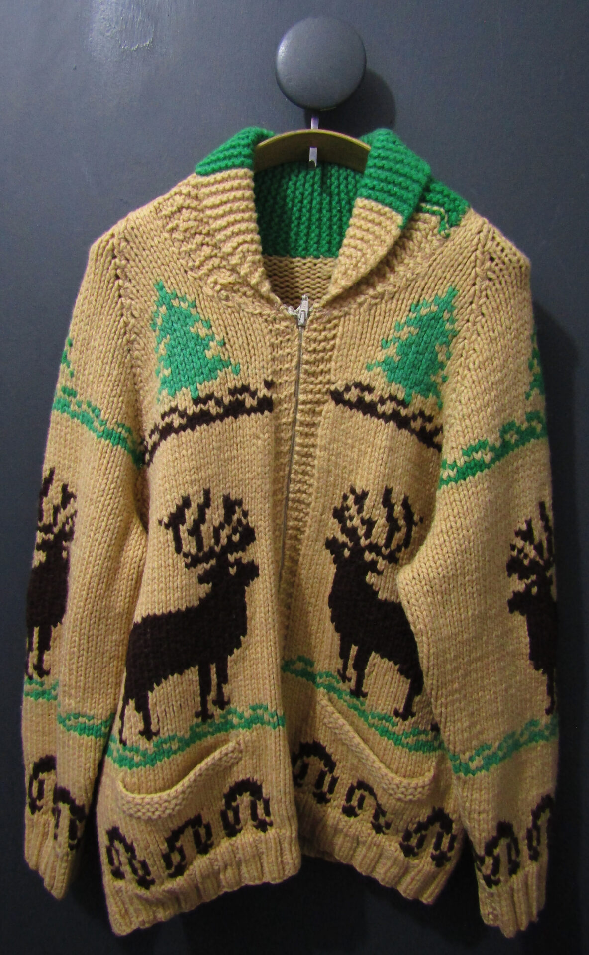 Mary Maxim style Cowichan Cardigan | Medium | Brown| Unisex