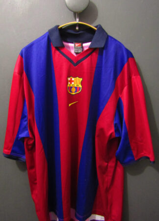Barcelona '98-2000 Home Football Shirt | Nike | XXL | Burgundy & Blue