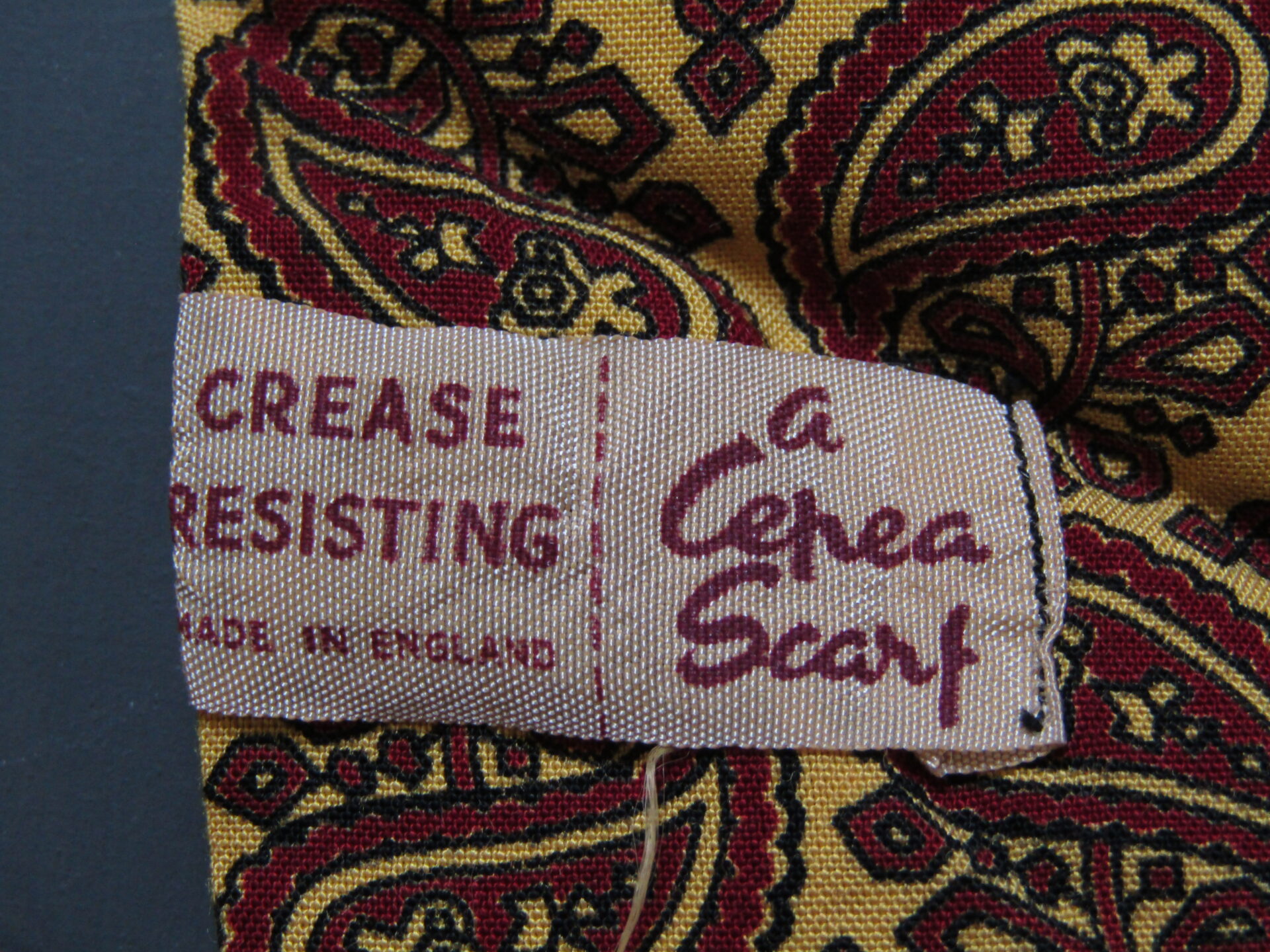 Vintage Cepea Scarf | Yellow & Red Paisley | One Size - Image 3