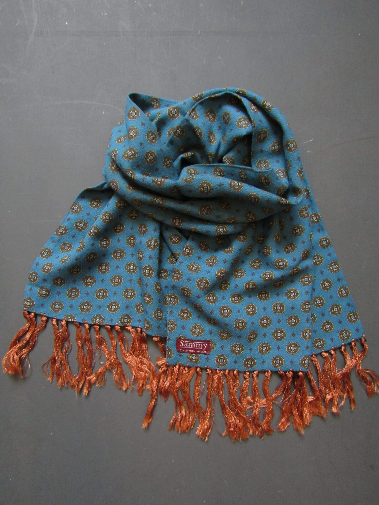 Vintage Sammy Men's Scarf | Teal Geometric | One Size