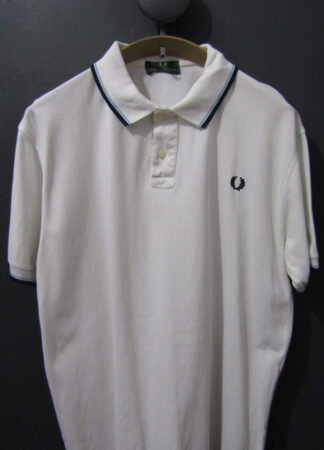 60's Fred Perry Polo Shirt | Twin tipped | XXL | White | Green Label