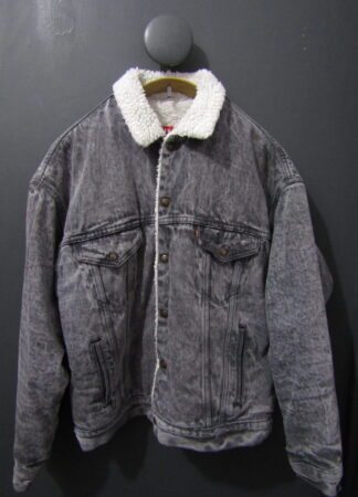 80's Levi's Denim Sherpa Trucker Jacket | Medium | Mid Grey
