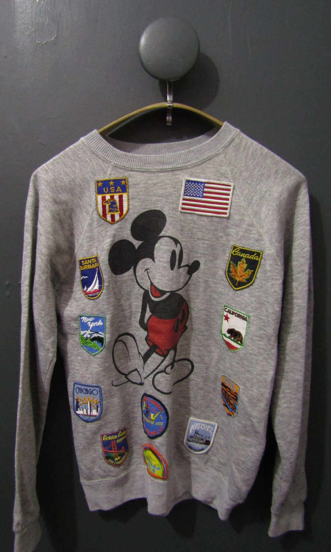 Vintage 70's Disney Casuals Mickey Mouse Sweatshirt | Adult Medium (38-40) | Grey marl